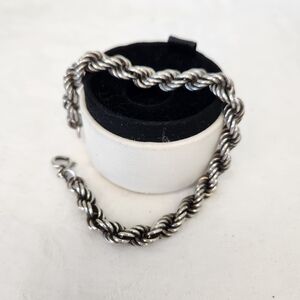 Italian Silver Rope Chain Bracelet